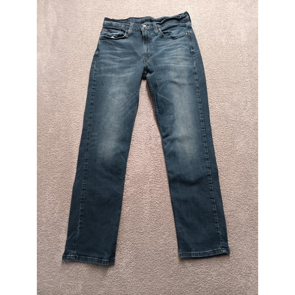 Levi's 514 Slim Straight Jeans Men's W34 L32 Dark‎ Wash Water-Less Stretch Denim
